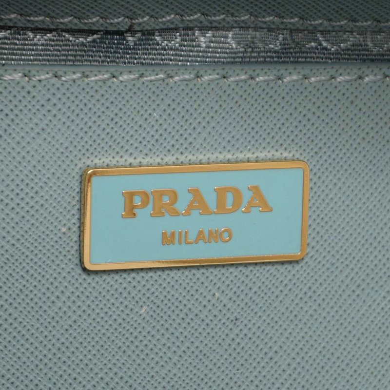 2014 Prada Saffiano Calf Leather Two Handle Bag BL0837 lake blue